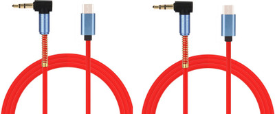 

ReTrack SET OF 2PC USB Type C Male To Male 3.5mm Jack USB Adapter(Red)