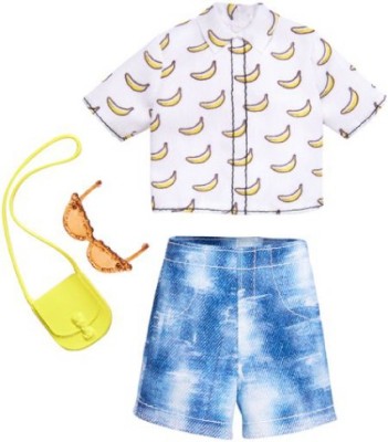 

Barbie Complete Looks Banana Print Top with Denim Shorts(Multicolor)