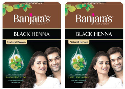 

Banjara's Black Henna (pack of 2) Natural Brown Hair Color(Brown)