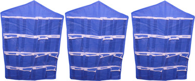 

ABHINIDI Pack of 3 wardrobe 16 pocket Hanging organizer socks keeping small household stuffs organizer Stationery Organizer( )