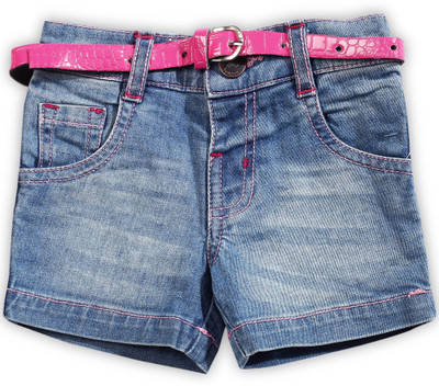 

612 League Short For Girls Casual Solid Cotton(Blue, Pack of 1, Stone