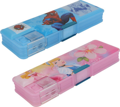 

Aarvi Spiderman & Princess Cartoon Art Plastic Pencil Boxes(Set of 2, Multicolor)