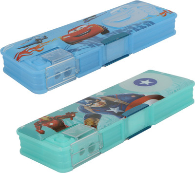 

Aarvi Car & Avengers Cartoon Art Plastic Pencil Boxes(Set of 2, Multicolor)