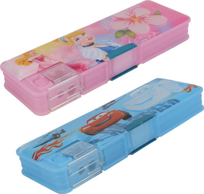 

Aarvi Disney Princess & Car Cartoon Art Plastic Pencil Boxes(Set of 2, Multicolor)