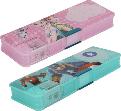 

Aarvi Avengers & Frozen Cartoon Art Plastic Pencil Boxes(Set of 2, Multicolor)