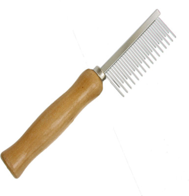 

Furious3D Pet Hair Flea Comb Stainless Steel Pin Dog Grooming Brush With Wooden Grip Handle Rakes for Dog, Horse, Cat