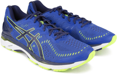 

Asics GEL - KAYANO 23 Running Shoes For Men(Blue, Thr b/sy yw/in b