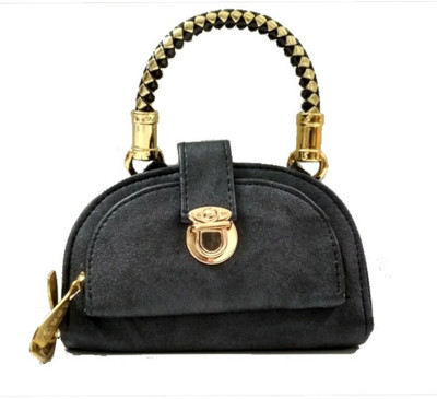 

SMGIFT Girls Casual Black Genuine Leather Hand-held Bag