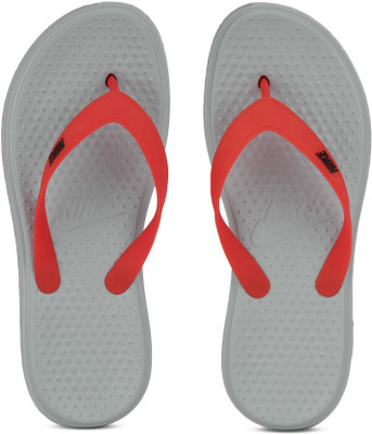 Nike SOLAY THONG Slippers, Matte silver/black-max orange