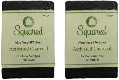 

Squared Activated Charcoal soap with the goodness of Aloe Vera for Soft and pollution free Skin (Pack of 2)(200 g, Pack of 2)
