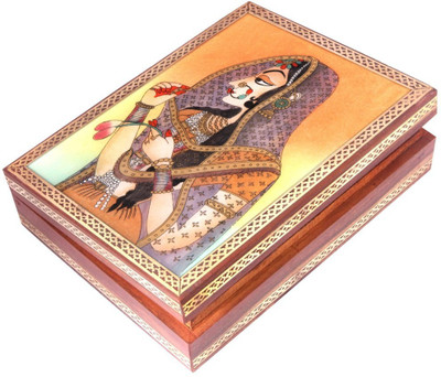 

HANDICRAFTS PARADISE Jewellery box / Trinket box / Storage box out of Gemstones and wood Banithani Design Jewellery Vanity Box(Multicolor)