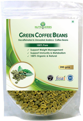 

Nutriherbs Green Coffee Beans Decaffeinated & Unroasted Coffee Beans For Weight Management (Pack Of 1 - 200 Gms)(200 g)