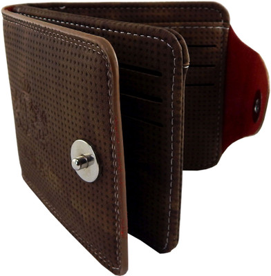 

Teenage Men Brown Artificial Leather Wallet(9 Card Slots)