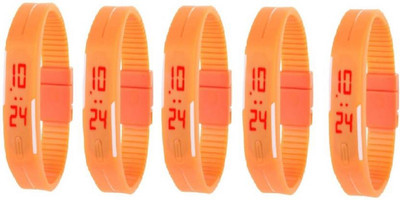 

Talgo New Arrival 2018 Red Robin Season Special RRLEDOR5 New Special Collection Dgital LED Orange Colour And Orange Atrractive And Comfertable Rubber Strap (Combo of 5) RRLEDOR5 Watch - For Boys