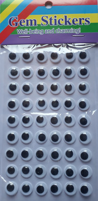 BestUBuy Google Eyes Sticker Round Shape 1 CM
