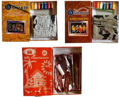 

shakti Emboss,Sand and warli Painting Combo (Pack of three)