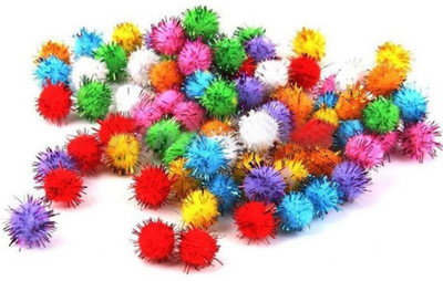 

BestUBuy Multi Color Glitter Pom Pom balls - Small Size