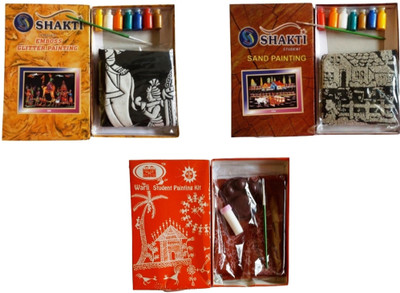 shakti Emboss,Sand and warli Painting Combo (Pack of three)