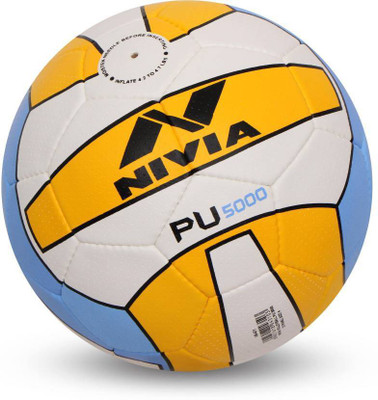 

Nivia Volleyball 10 Volleyball - Size: (Pack of 1, Yellow, Blue