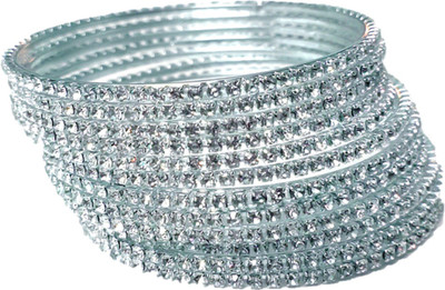 anmol ratan Metal Crystal 800 Silver Bangle Set(Pack of 12) available at flipkart for Rs.110