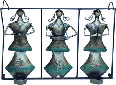 

AGARWALTRADINGCOMPANY ATC Multicolor Iron Wall Hanging Decorative 3 Candle Holder Candle(Multicolor, Pack of 3)