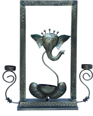 

AGARWALTRADINGCOMPANY ATC Multicolor Iron Home Decorative Elephant Shape 3 Candle Holder Candle(Multicolor, Pack of 3)