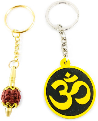 

ShopTop Golden Gada With Five mukhi Rudraksha and Om Keychain Key Chain(Multicolor)
