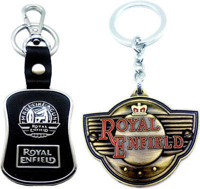 

MGP Fashion royal enfield black leather and gold combo Locking Key Chain(Multicolor)