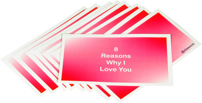 

STAWNCH STAWNCH 8 REASONS WHY I LOVE YOU GREETING CARDS[SET OF 8 CARDS SIZE 6" X 3.5"],LIGHTPINK Greeting Card(LIGHT Pink, Pack of 8)