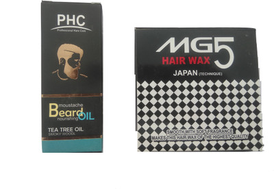 

mg5 HAIR WAX & MUSTACHE BEARD NOURISHING OIL(SMOKY WOODL)CMBO(Set of 2)