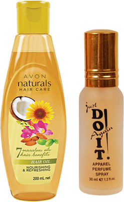

Avon Anew Naturals Nourishing & Refreshing Hair Oil (200 ml) with one do it perfume 30 ml(Set of 2)