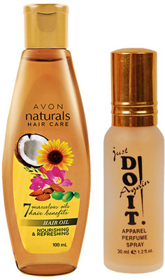Avon Anew Naturals Nourishing & Refreshing Hair Oil (100 ml) with one do it perfume 30 ml(Set of 2)