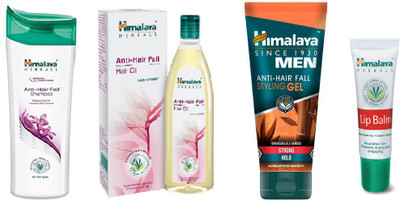

Himalaya Anti Hair Fall Shampoo, Anti Hair Fall Hair Oil, Men Anti Hair Fall Styling Gel, Lip Balm(Set of 4)