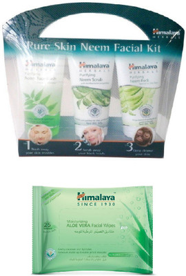 

Himalaya Purifying Skin Neem Facial Kit, Aloe Vera Facial Wipes(Set of 2)