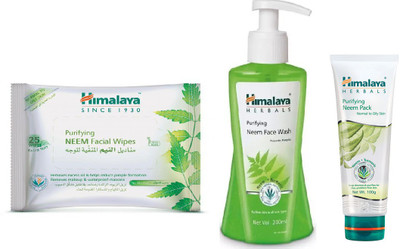 

Himalaya Purifying Neem Facial Wipes, Purifying Neem Face Wash, Purifying Neem Pack(Set of 3)