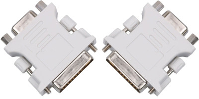 

ReTrack SET OF 2PC DVI-connector dvi-i (a/d) to vga male to female 24+5-pin to 15-pin adapter convert DVI Cable(Compatible with Computer, TV, White)