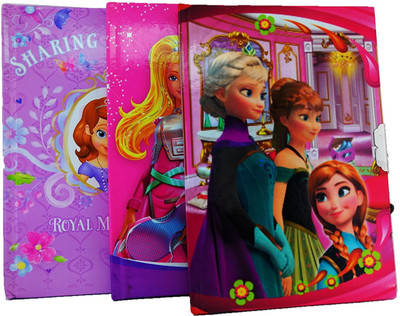 

Oytra A5 Diary(Girls Print Lock Diary Set of 3, Multicolor, Pack of 3)