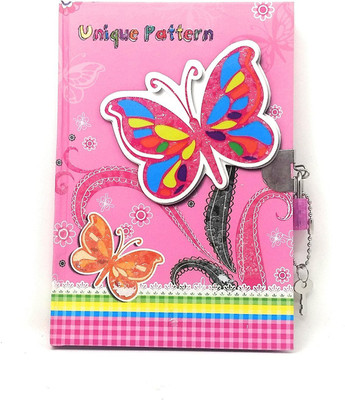 

Oytra A5 Diary(Glitter Pink Butterfly Lock Diary Special Edition for Girls, Pink)