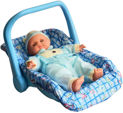 

Pepperonz Sweet Baby Doll Stroller Set with Doll Play Sound Function(Blue)