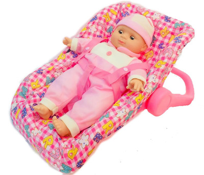 

Pepperonz Sweet Baby Doll Stroller Set with Doll Play Sound Function(Pink)