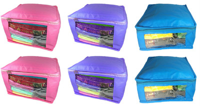 

Afrose High Quality Combo deal Large 2pc pink saree cover 2pc blue sari cover and 2pc purple saree box Capacity 10-15 Units Saree/Blouse Each(Pink, Purple, Blue)