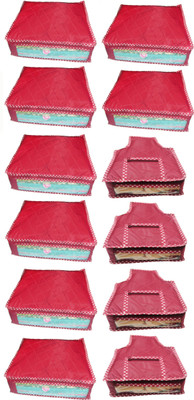

Afrose High Quality Combo of Parchute Plain 8PC Saree Cover 4PC Blouse Cover Capacity 10-15 Units Saree/Blouse Each(Maroon)