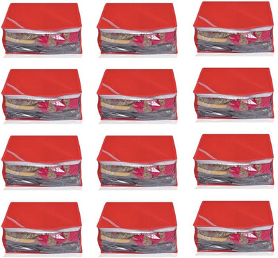 

Yellow Weaves SARI COVER Non Woven Saree Cover 12 Pcs Combo, Color - Red FI1813(Red)