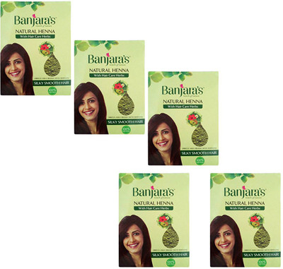 

Banjara's Natural Henna (Pack of 5) Silky Smooth Hair Hair Color(Black)