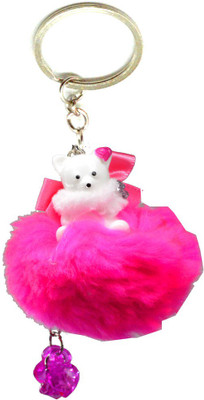 

Faynci Love Red Cute Doll Key Chain with Red Twin Heart Shape with Diamond for Fashion Lover Key Chain