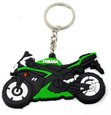 

Faynci Yamaha Bike Logo Yamaha Inspired Silicone Black/Green/White soft Key Chain Key Chain