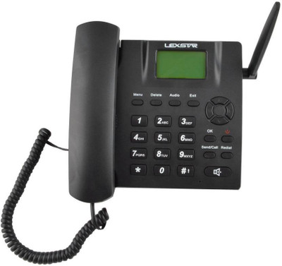 Lexstar Lx-4G-2 Dual sim Cordless Phone Corded Landline Phone(Black)