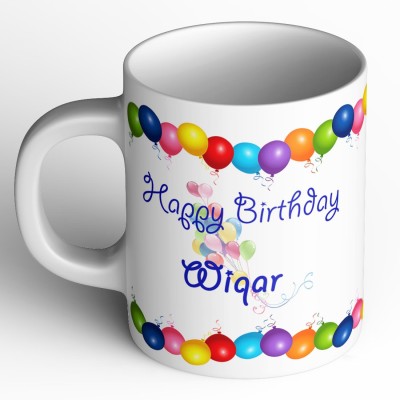 Abaronee Happy Birthday Wiqar b001 Ceramic Coffee Mug(350 ml)