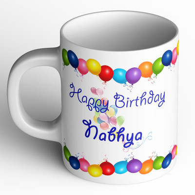 Abaronee Happy Birthday Nabhya b001 Ceramic Coffee Mug(350 ml)