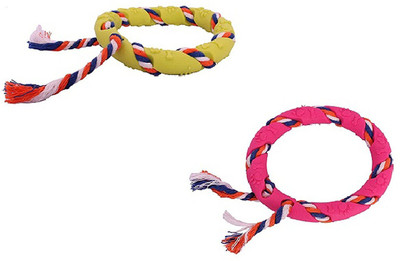 

SRI Imported High Quality Durable Paw Printed Teething Playing/ Ring Chew Toy For Puppy And Other Small Pets Rubber Tug Toy For Dog & Cat